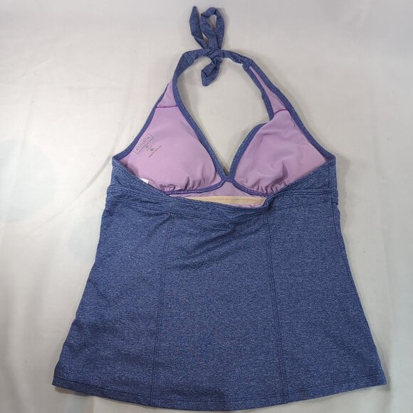 Athleta Purple Halter Tank Top Women's M Medium Built in Bra Heather Sleeveless - Picture 7 of 11